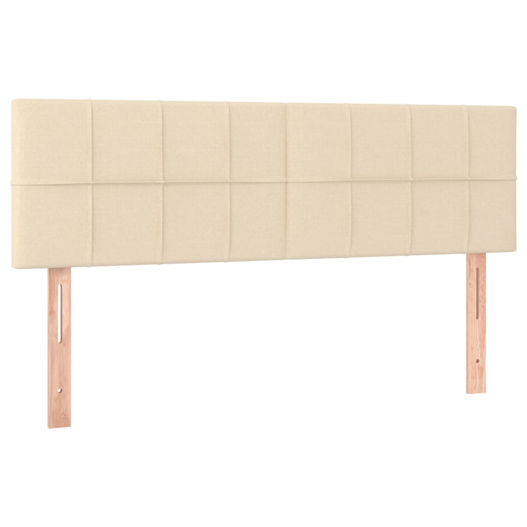 Cama Box Spring Colchón Y Luces Led Tela Crema 140x190 Cm / Vetonek_3
