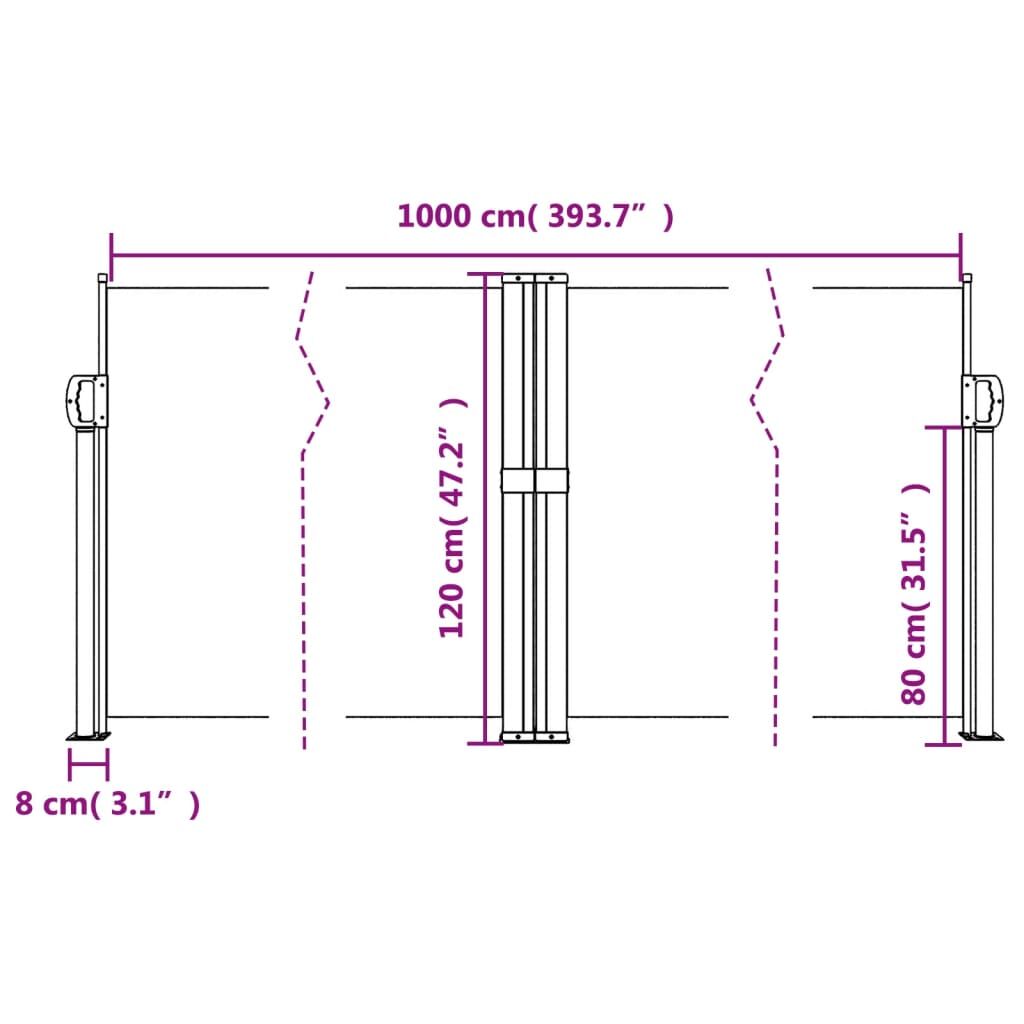 Vidaxl Toldo Lateral Retráctil Verde Oscuro 120x1000 Cm_2
