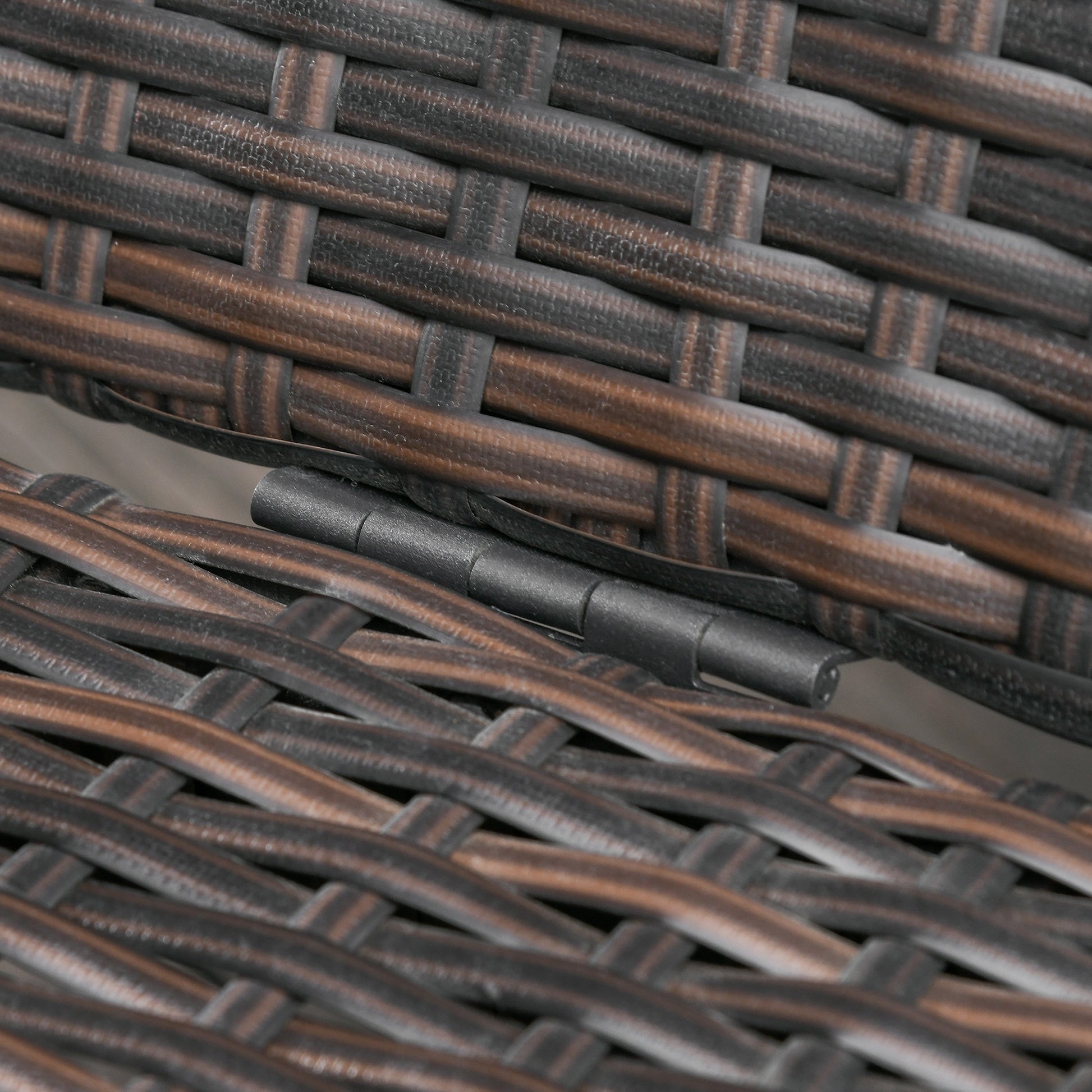 Outsunny Set De 2 Tumbonas De Ratán Chaise Longue Con Cojín Para Exterior Jardín_3