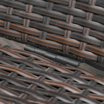 Outsunny Set De 2 Tumbonas De Ratán Chaise Longue Con Cojín Para Exterior Jardín_3