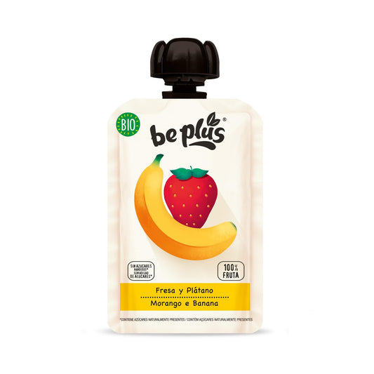 Morango e Banana Biológicos Saquetas Be Plus 100 g
