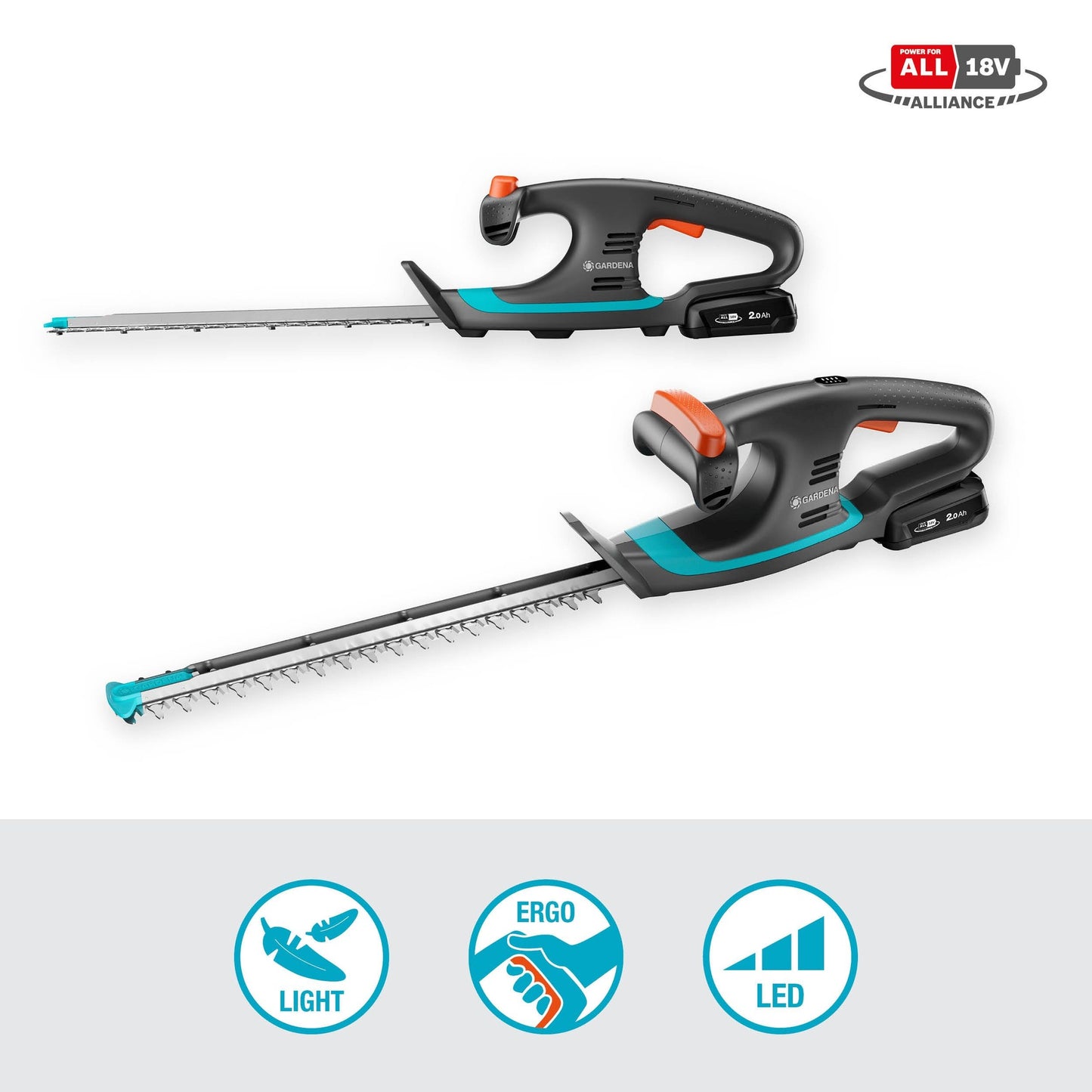 Conjunto de aparadores de sebes a pilhas Gardena EasyCut 40/18 V P4A