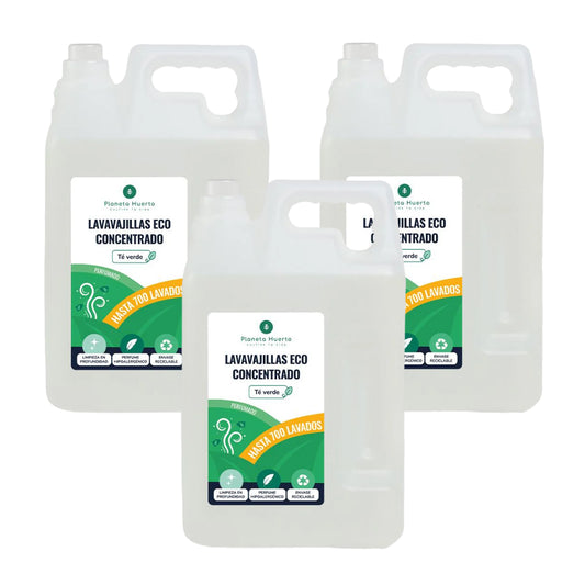 Pack de 3xPlaneta Huerto ECO Chá Verde Máquina de Lavar Louça Manual 5l
