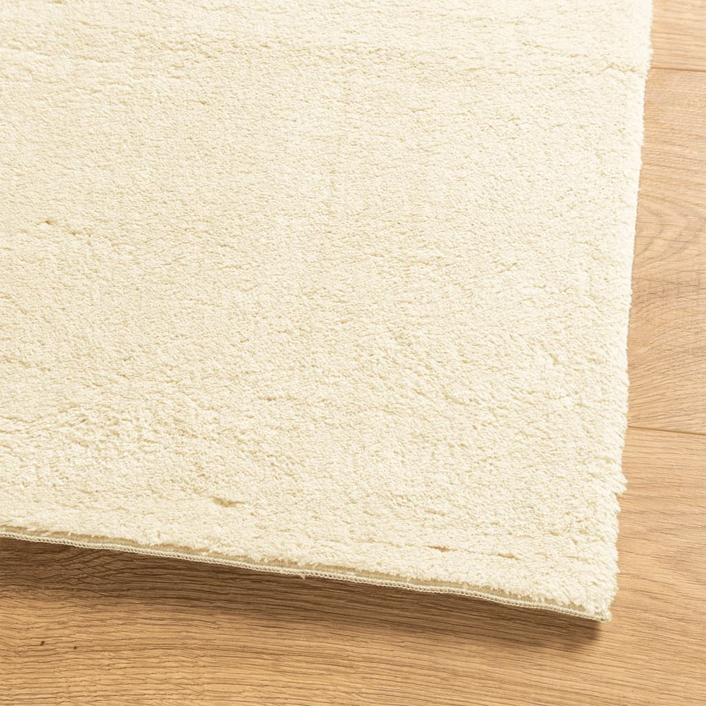 Vidaxl Alfombra De Pelo Corto Suave Lavable Huarte Crema 60x110 Cm_3