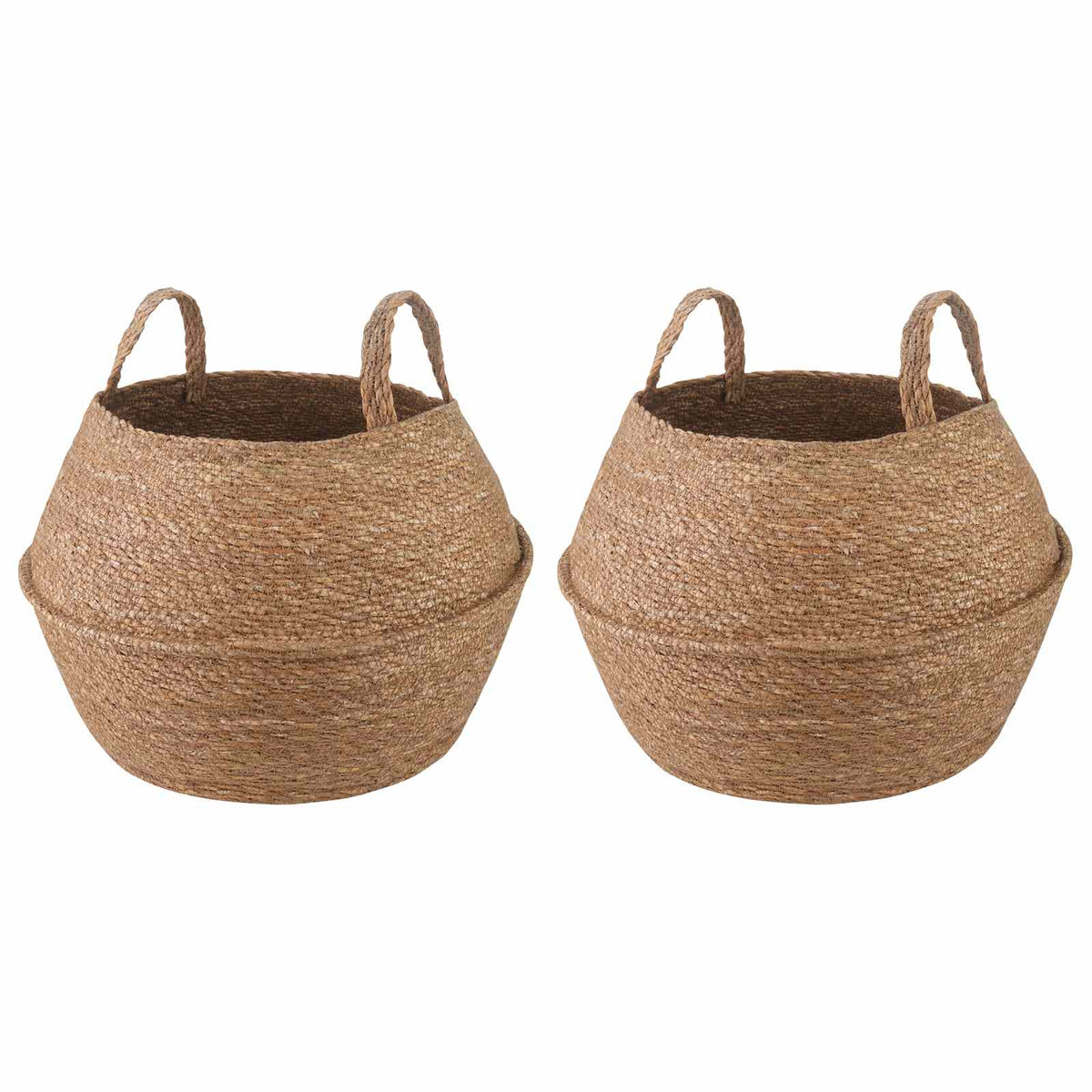 Maceta Con Asas 2 Uds. Natural Ø 45 X 36 Cm 100% Hierba Marina_0