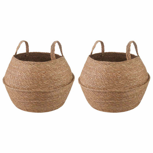 Maceta Con Asas 2 Uds. Natural Ø 45 X 36 Cm 100% Hierba Marina_0