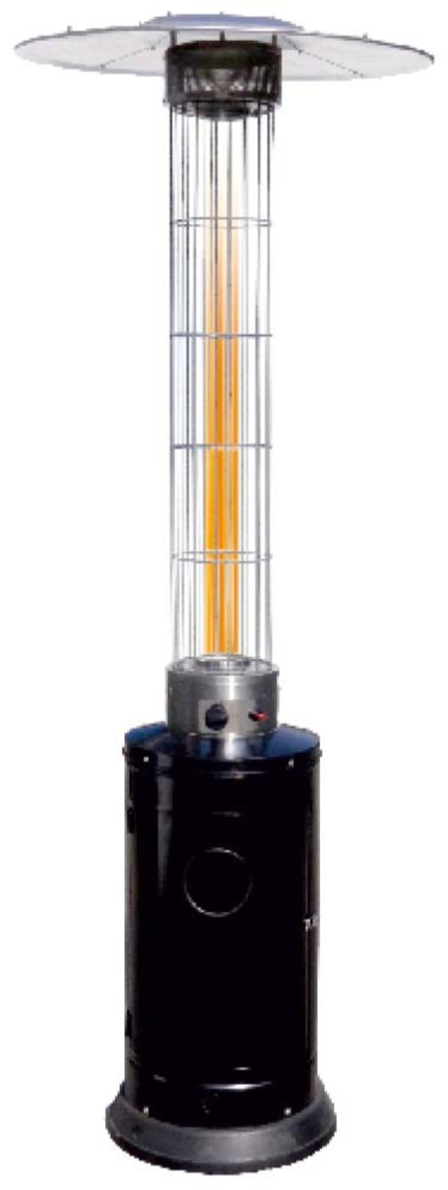 Estufa De Gas Butano Cilíndrica Con Tubo De Cristal Para Terraza 12,5kw_0