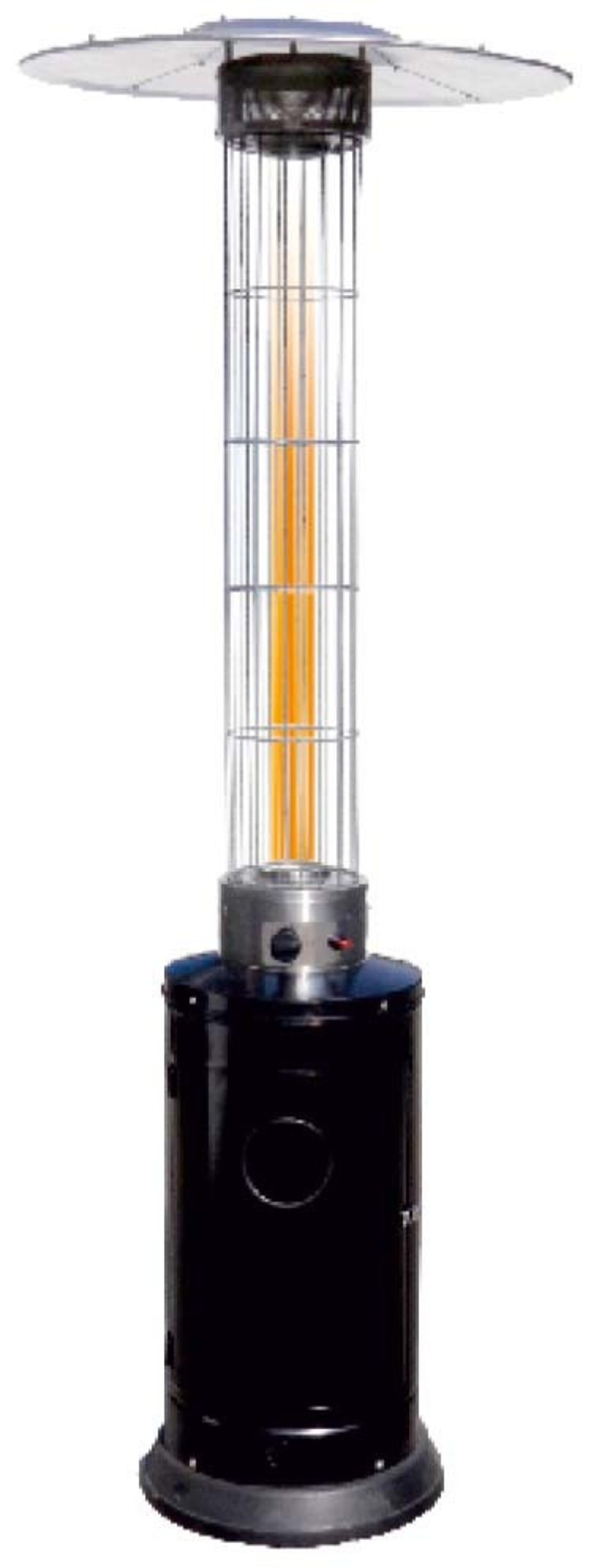 Estufa De Gas Butano Cilíndrica Con Tubo De Cristal Para Terraza 12,5kw_0