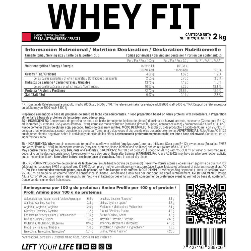 Whey Fit - 2kg - Fresa - Aumenta La Masa Muscular - Masmusculo_5