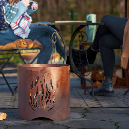 Redfire Chimenea De Jardín Hecha A Mano Kiruna Acero Color Óxido_4