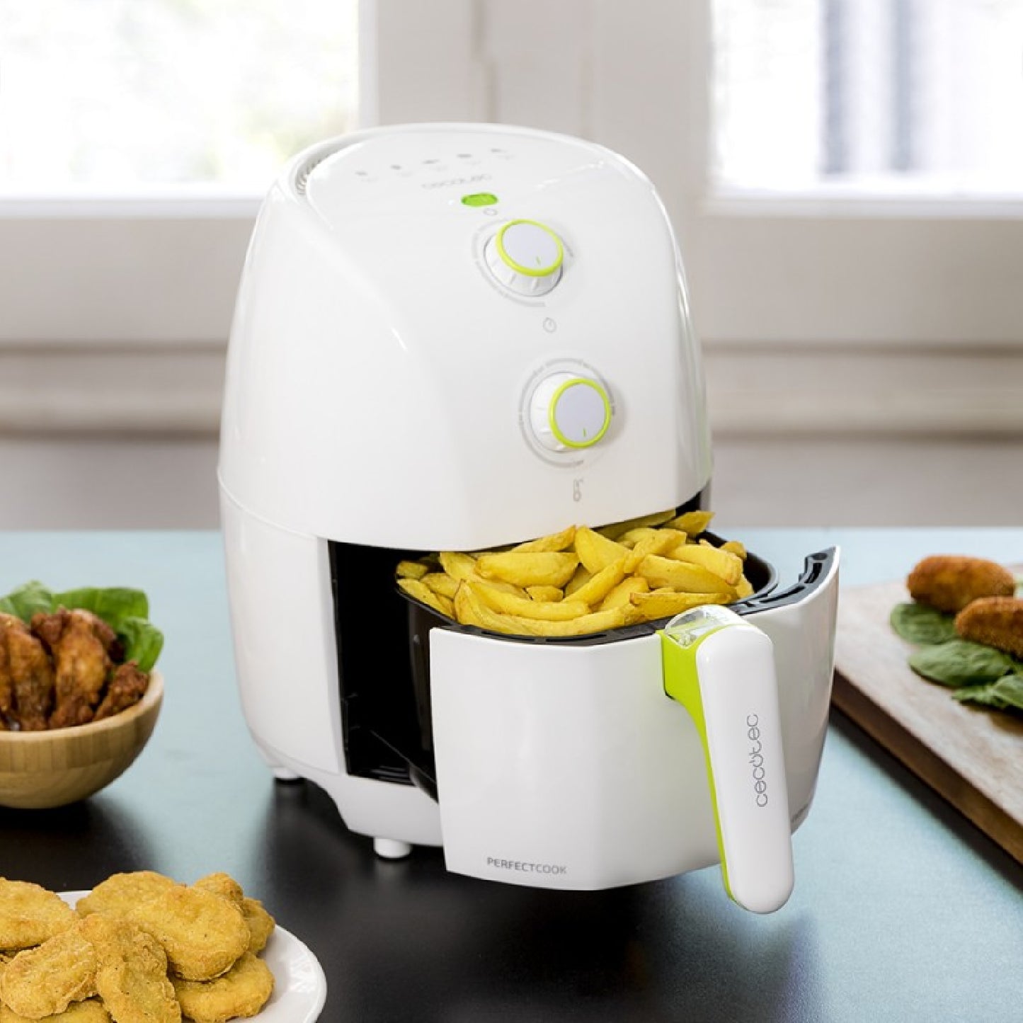 Freidora Compacta Sin Aceite De 1,5l Aire Caliente Cecofry 900 White. 900 W, Dietética, Tecnología Perfectcook, Función Horno, Capacidad 400g, Tempe_4