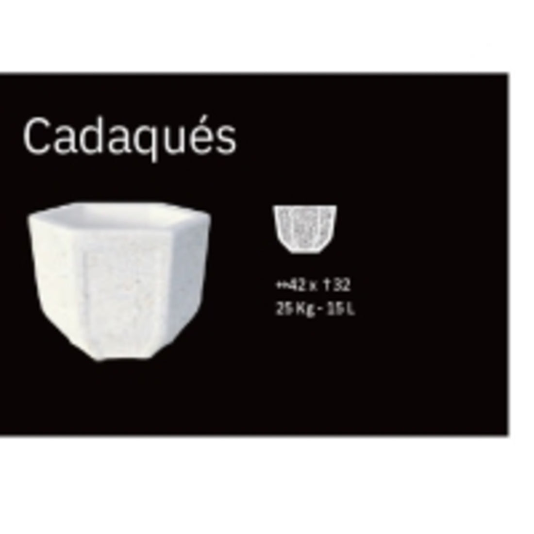 Jardinera De Granito Cadaques. 42 cm de ancho y 32 cm de alto. Peso: 25 kilos. Capacidad: 15 litros_1