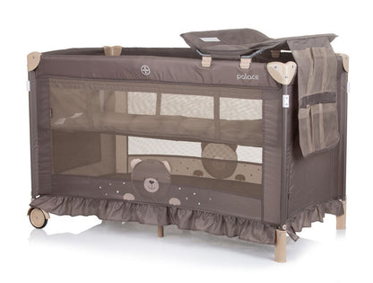 Cuna De Viaje Con Dosel Y Cambiador Palace Bear Beige New_2