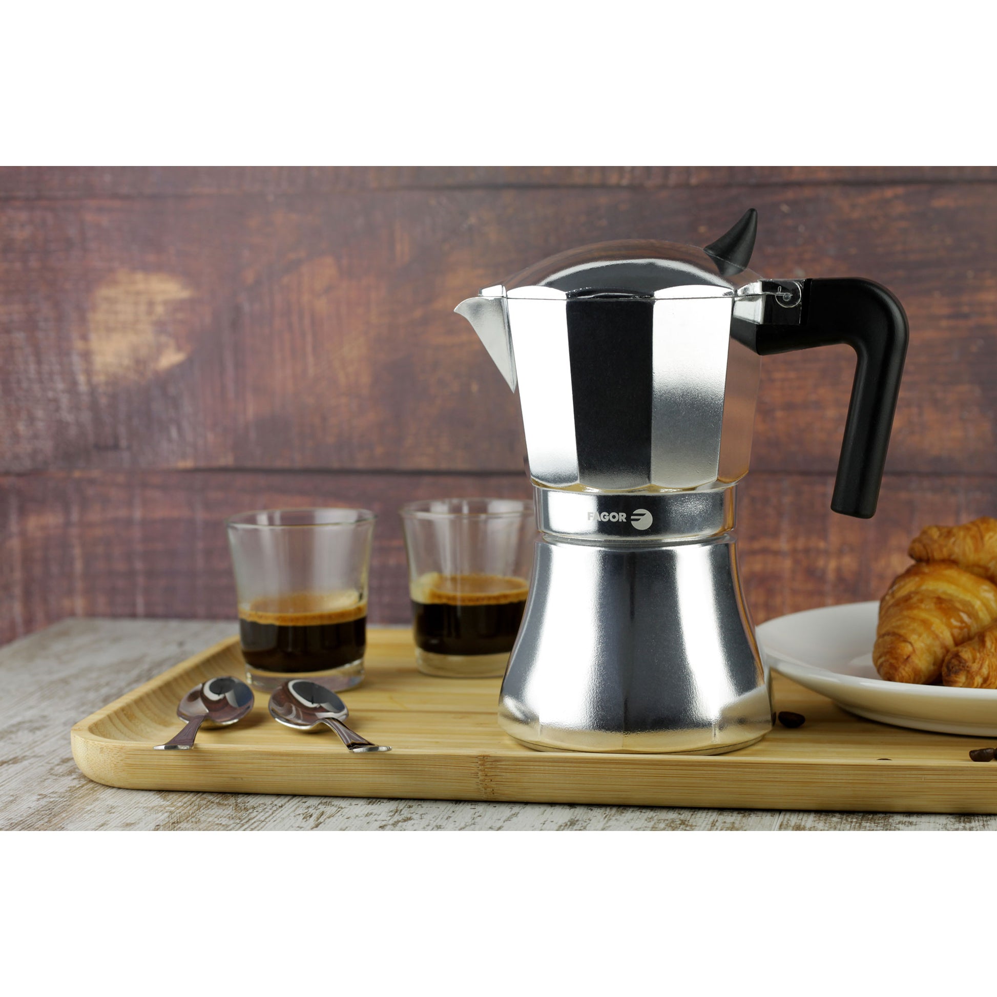 Cafetera Italiana Inducción 6 Tazas Café, Aluminio, Todo Tipo Cocinas, Vitrocerámica, Gas Fagor 81cffgacu06 Plata_3