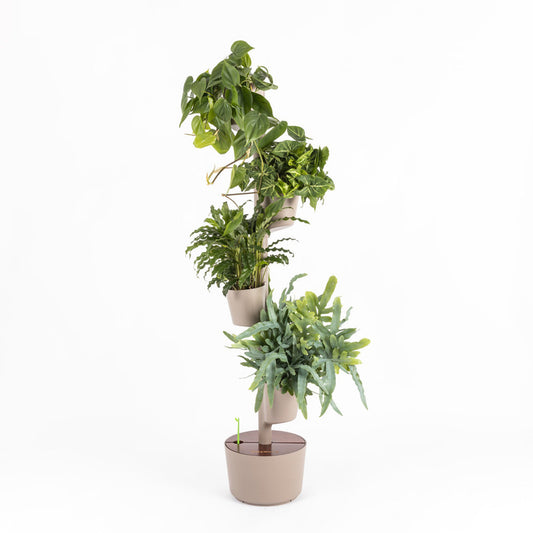 Macetero Vertical Citysens Con Riego Manual De 4 Macetas – Color Corteza De Pino, Polipropileno 100% Reciclado_0