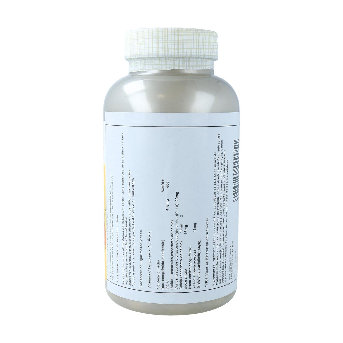 Vitamina C mastigável Solaray sabor laranja 500 mg, 100 comprimidos.