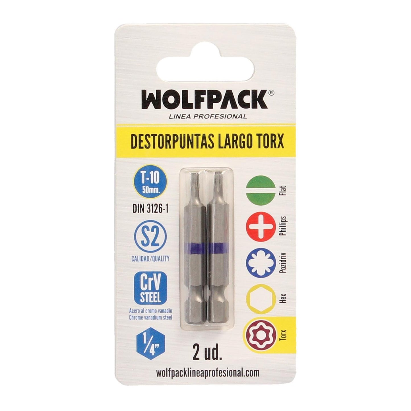 Puntas Largas Destornillador Torx T10 (2 Piezas). Acero S2 Al Cromo Vanadio. Puntas Hexagonales, Destorpuntas,_2