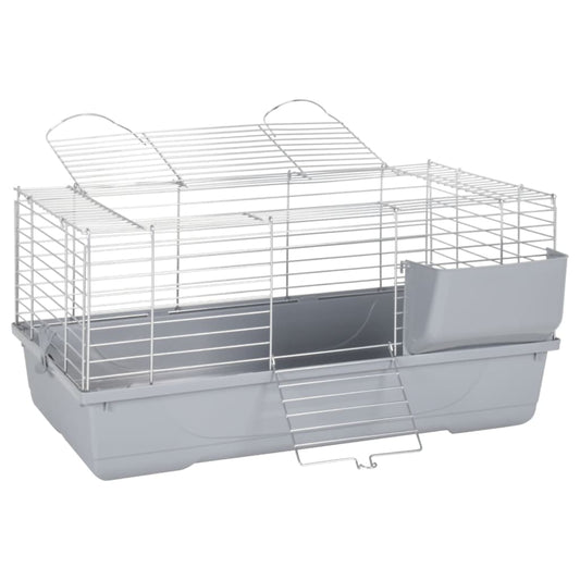 Vidaxl Jaula De Animales Pequeños Polipropileno Metal Gris 80x45x39 Cm_0