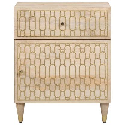Mesita De Noche Madera Maciza De Mango 50x33x60 Cm_1