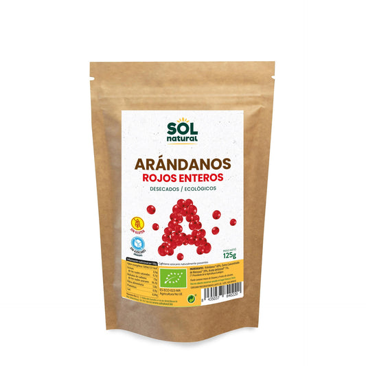 Cranberries canadianos sem açúcar Bio Sol Natural 125 g