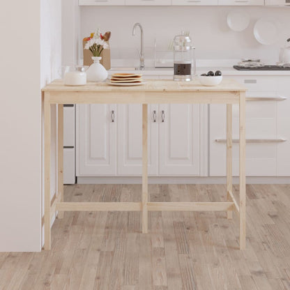 Mesa Alta De Bar De Madera Maciza De Pino 140x80x110 Cm_3