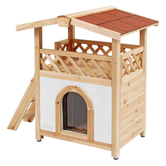 Kerbl Casa Para Gatos Tyrol Alpin Marrón Claro 88x57x77 Cm_0