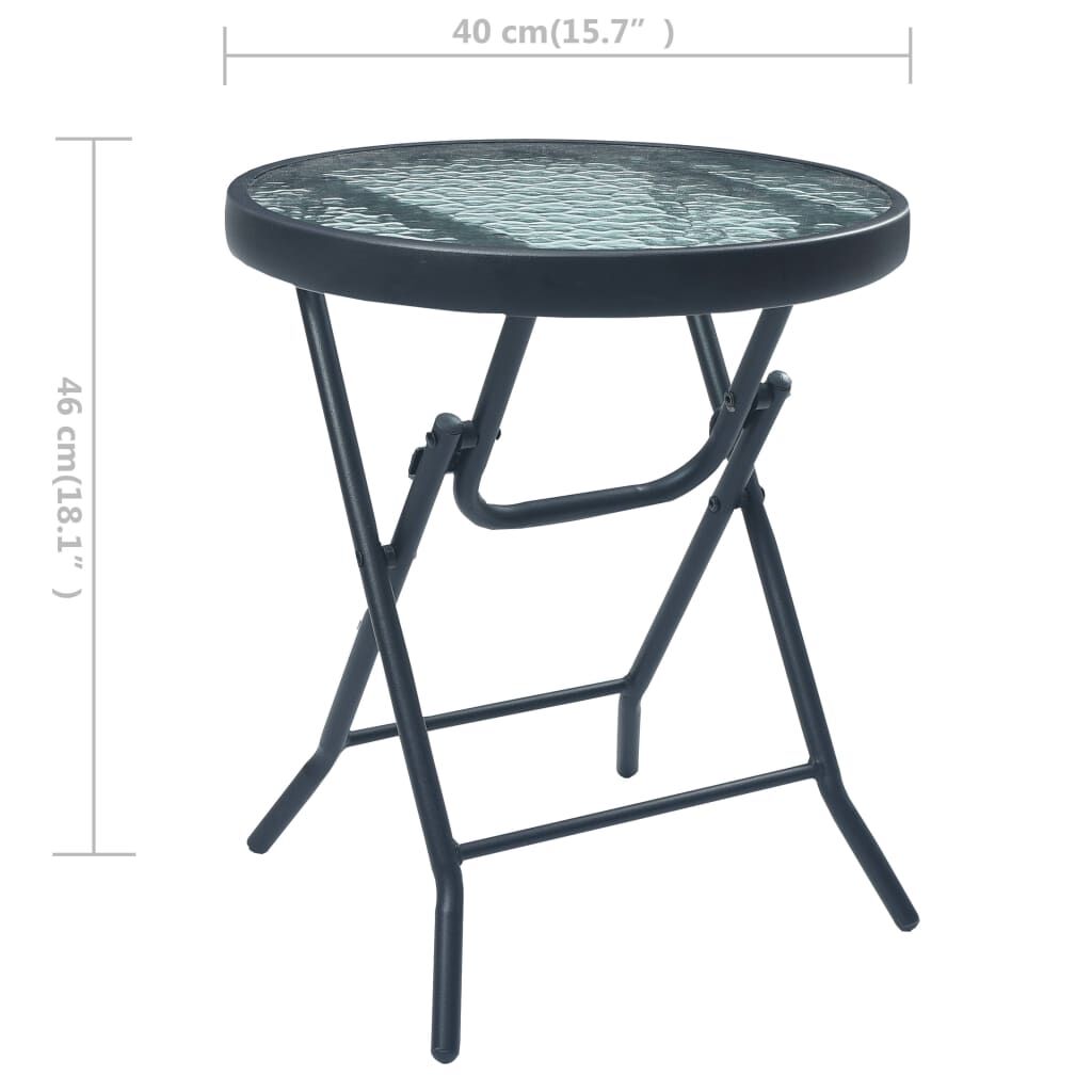 Vidaxl Mesa Y Sillas De Bistró 3 Piezas Acero Gris Taupe_2