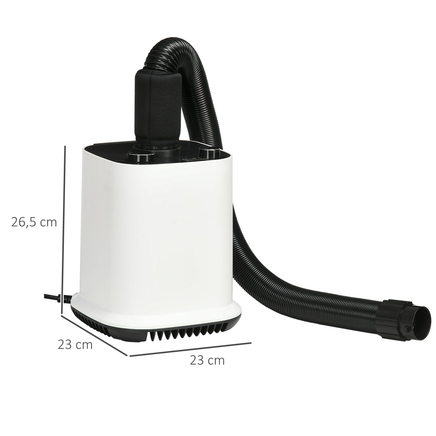 Pawhut Secador De Pelo Para Perros 2000w Manguera 1,2m 4 Boquillas 23x23x26,5 Cm_2