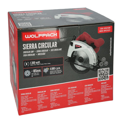 Sierra Circular 1300 Watt. Disco 185 Mm. 4.800 Rpm Corte A Inglete Con Regulador De Profundidad. Ingletadora, Sierra Madera._2