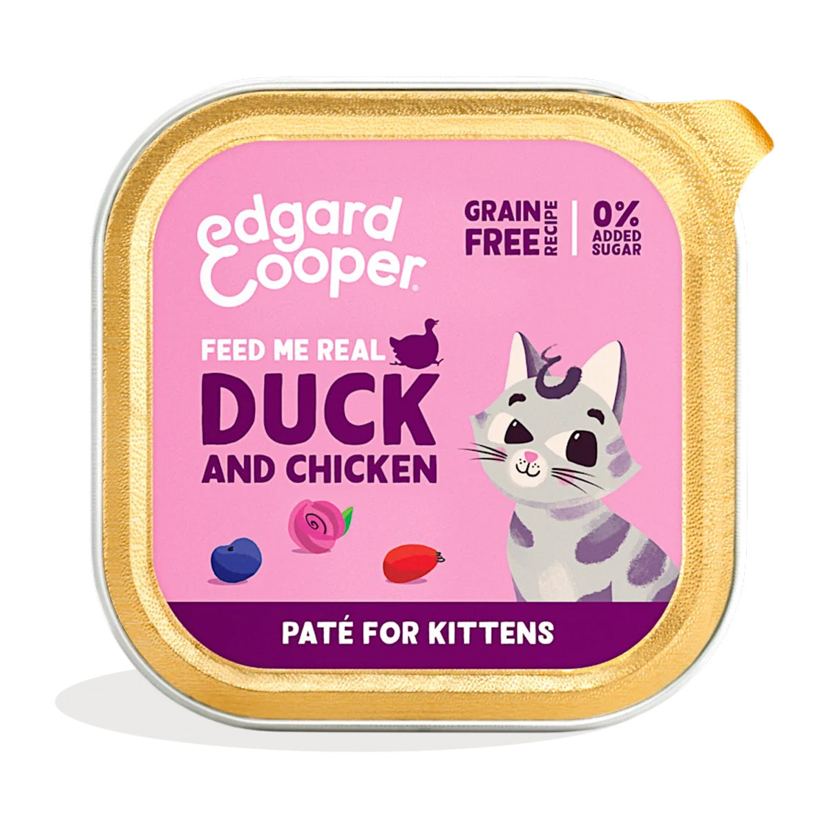 Ração húmida para gatos Pate Kitten Tub Pato e Frango Edgard &amp; Cooper 85 g