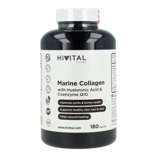 Colagénio Marinho com Ácido Hialurónico, Coenzima Q10, Vitamina C e Zinco Hivital 180 cápsulas