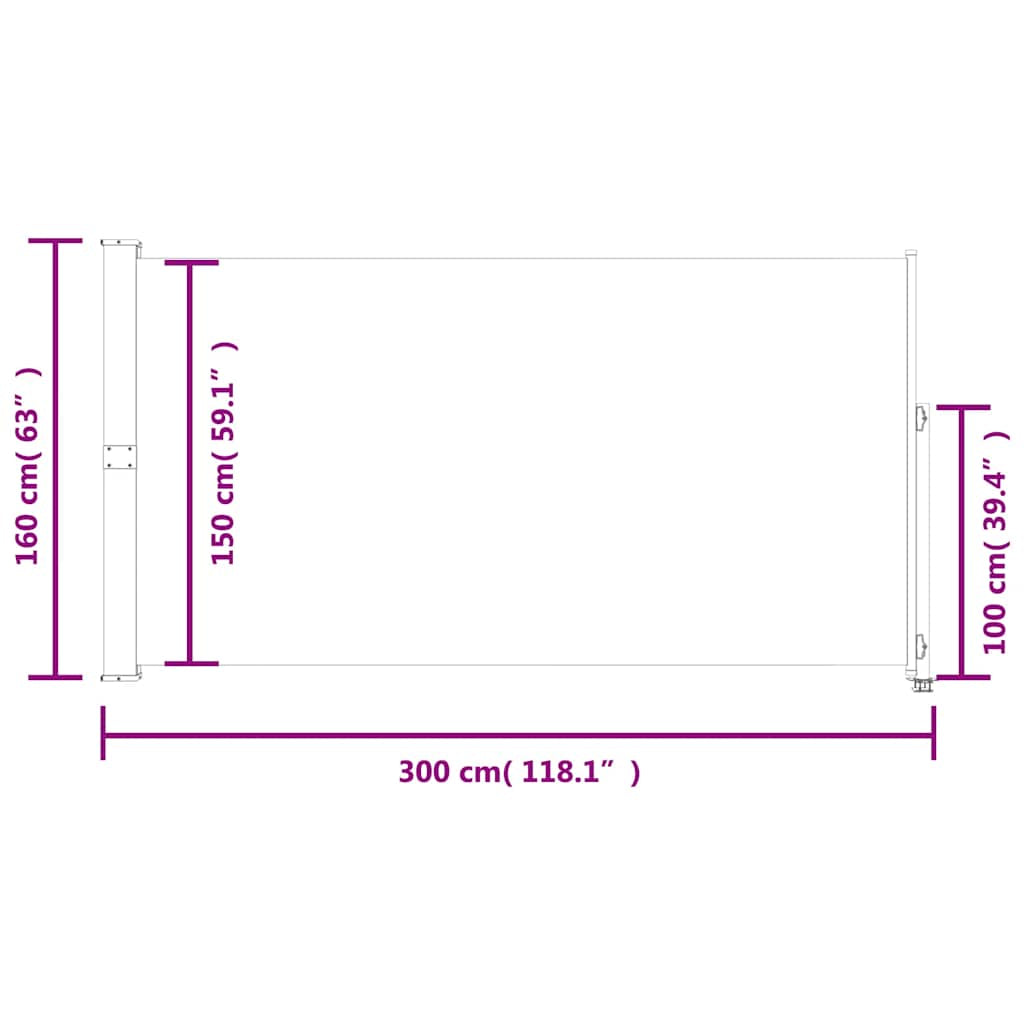 Vidaxl Toldo Lateral Retráctil De Jardín Marrón 160x300 Cm_2