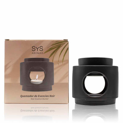 Quemador Aceites Esenciales Cerámica Noir Negro Sys Aromas | Difusor Tradicional | Aromaterapia | Diseño Elegante_3