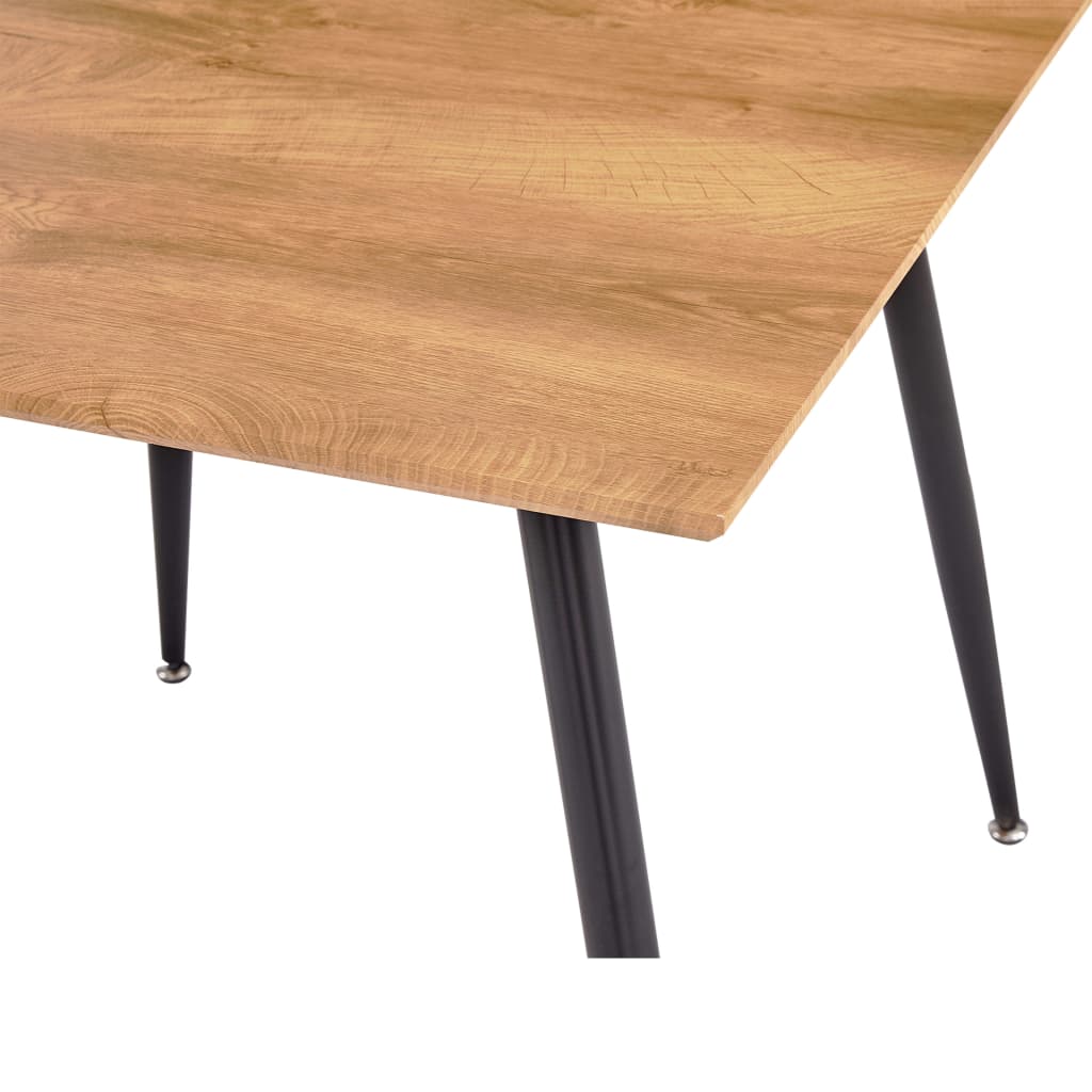 Mesa De Comedor Mdf Color Roble Y Negro 80,5x80,5x73 Cm_1