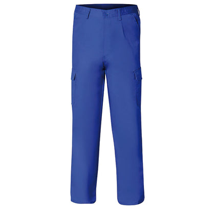 Pantalon De Trabajo Largo, Color Azul, Multibolsillos, Resistente, Talla 42_0