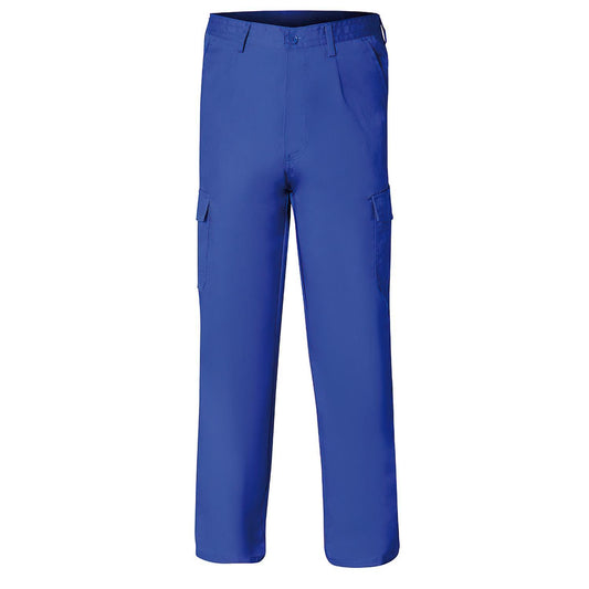 Pantalon De Trabajo Largo, Color Azul, Multibolsillos, Resistente, Talla 60_0