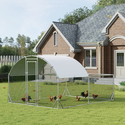 Pawhut Gallinero Exterior Grande De Acero Galvanizado 380x280x195 Cm Con 2 Pisos_1