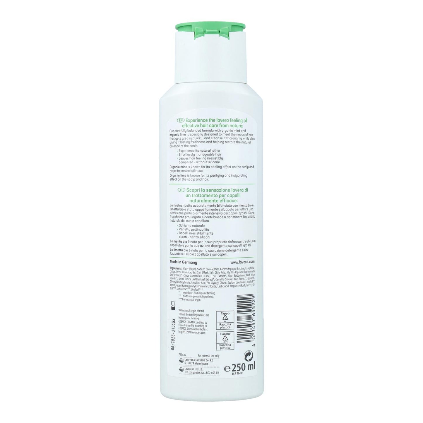 Champô Lavera Frescor 250 ml