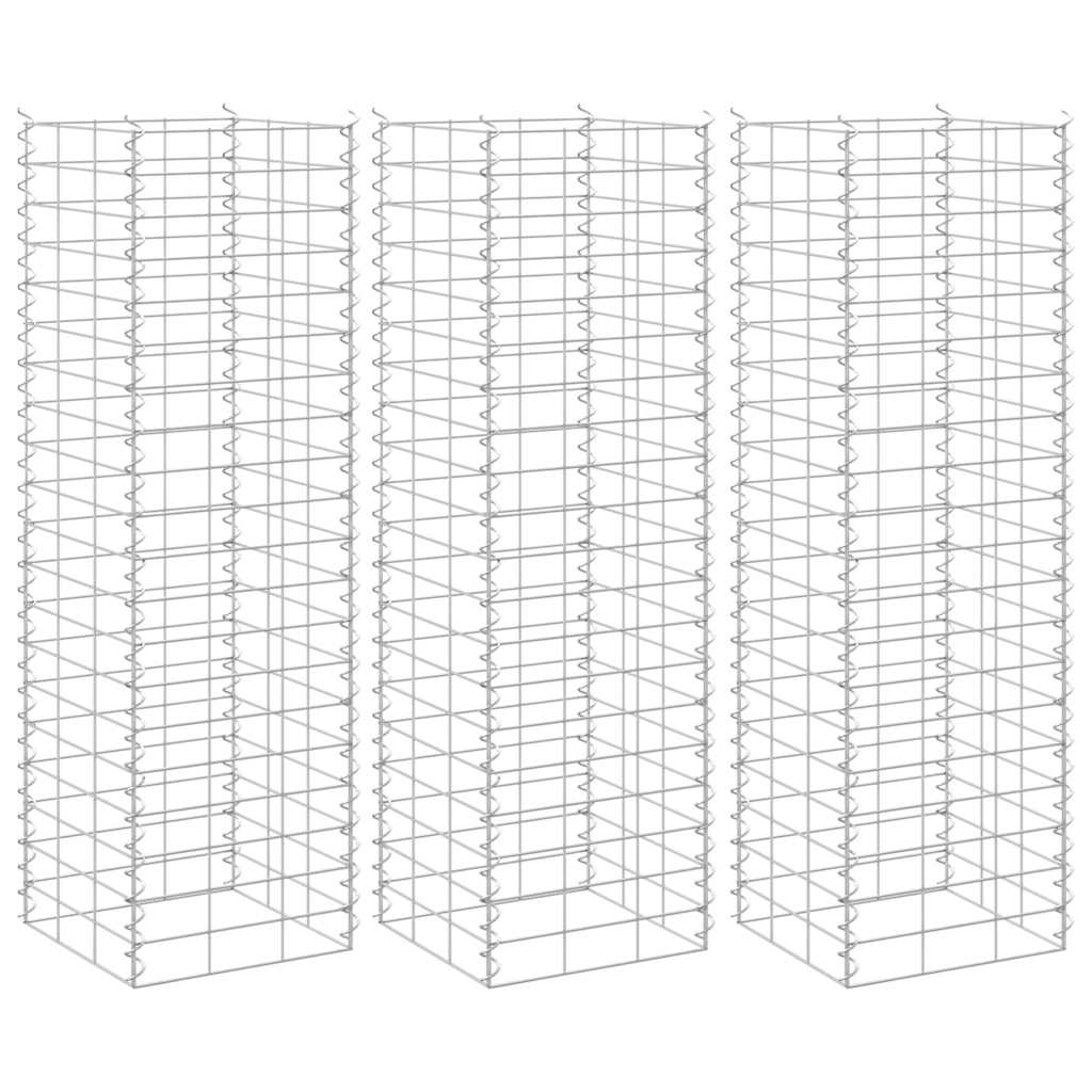 Arriates De Gaviones 3 Unidades Hierro 30x30x100 Cm_1