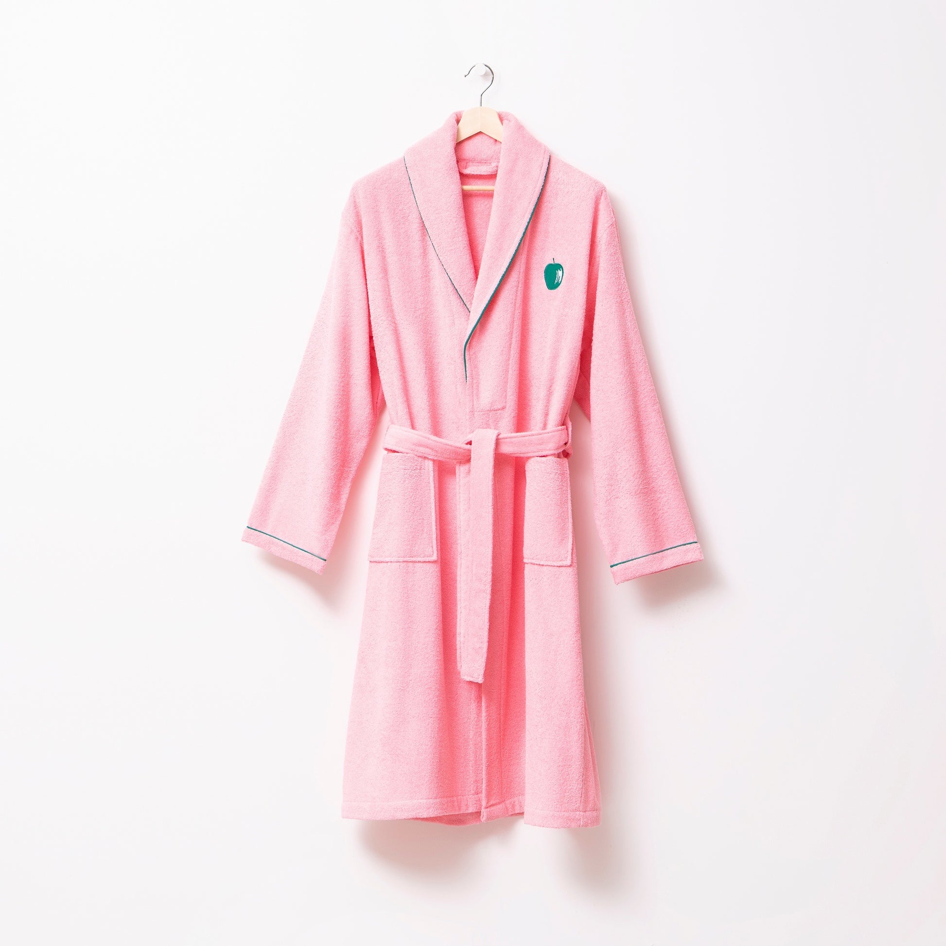 Albornoz M/l 380gsm 100%algodon Rosa Con Manzana Verde Benetton Fruits Be_4