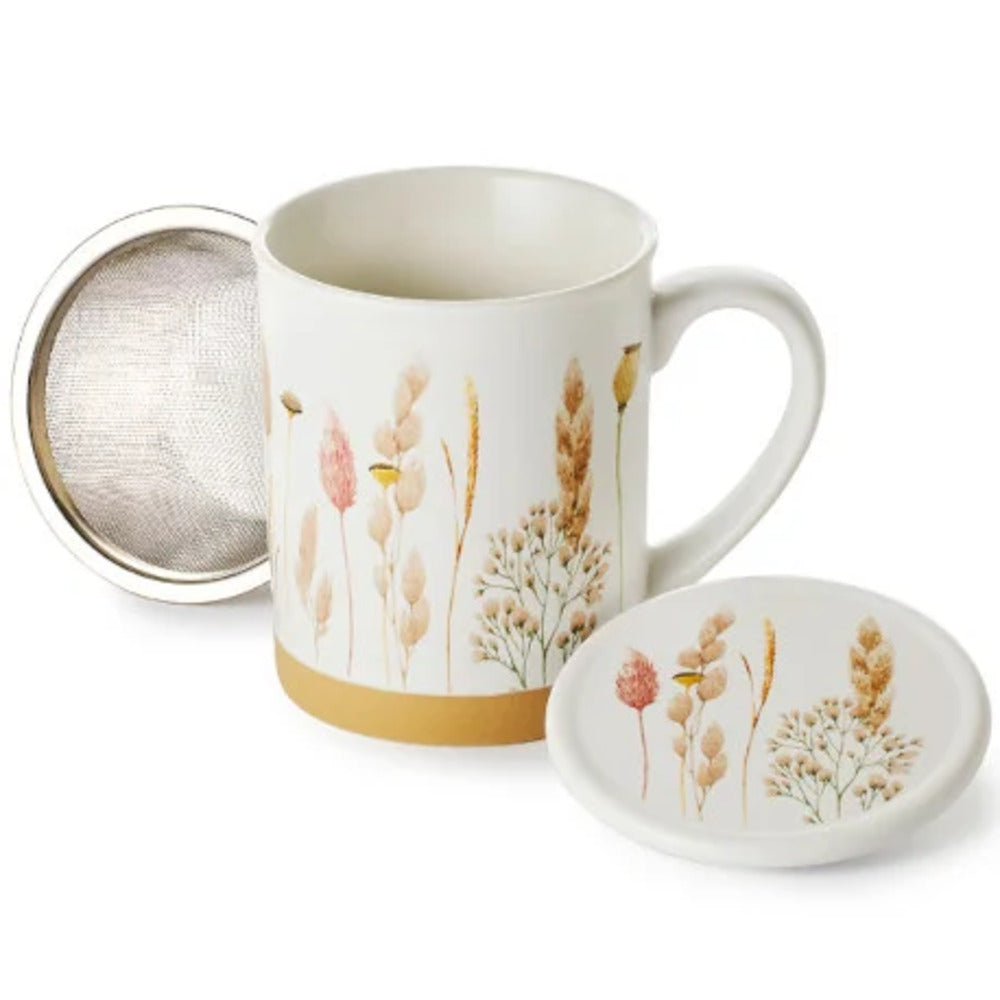 Taza Con Filtro Y Tapa Estampado Flores De Verano - 250ml_0