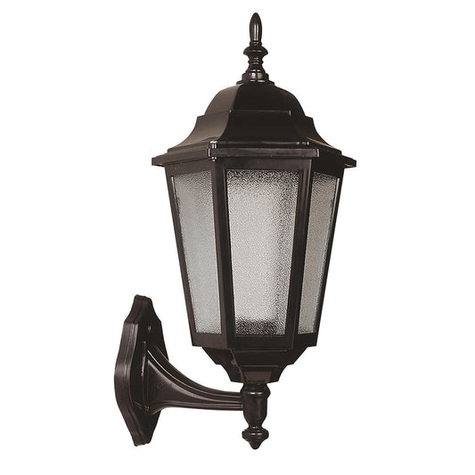 Aplique De Pared Para Exterior, Abs , Negro, 28x23x47, Casquillo E 27 Max 60 W