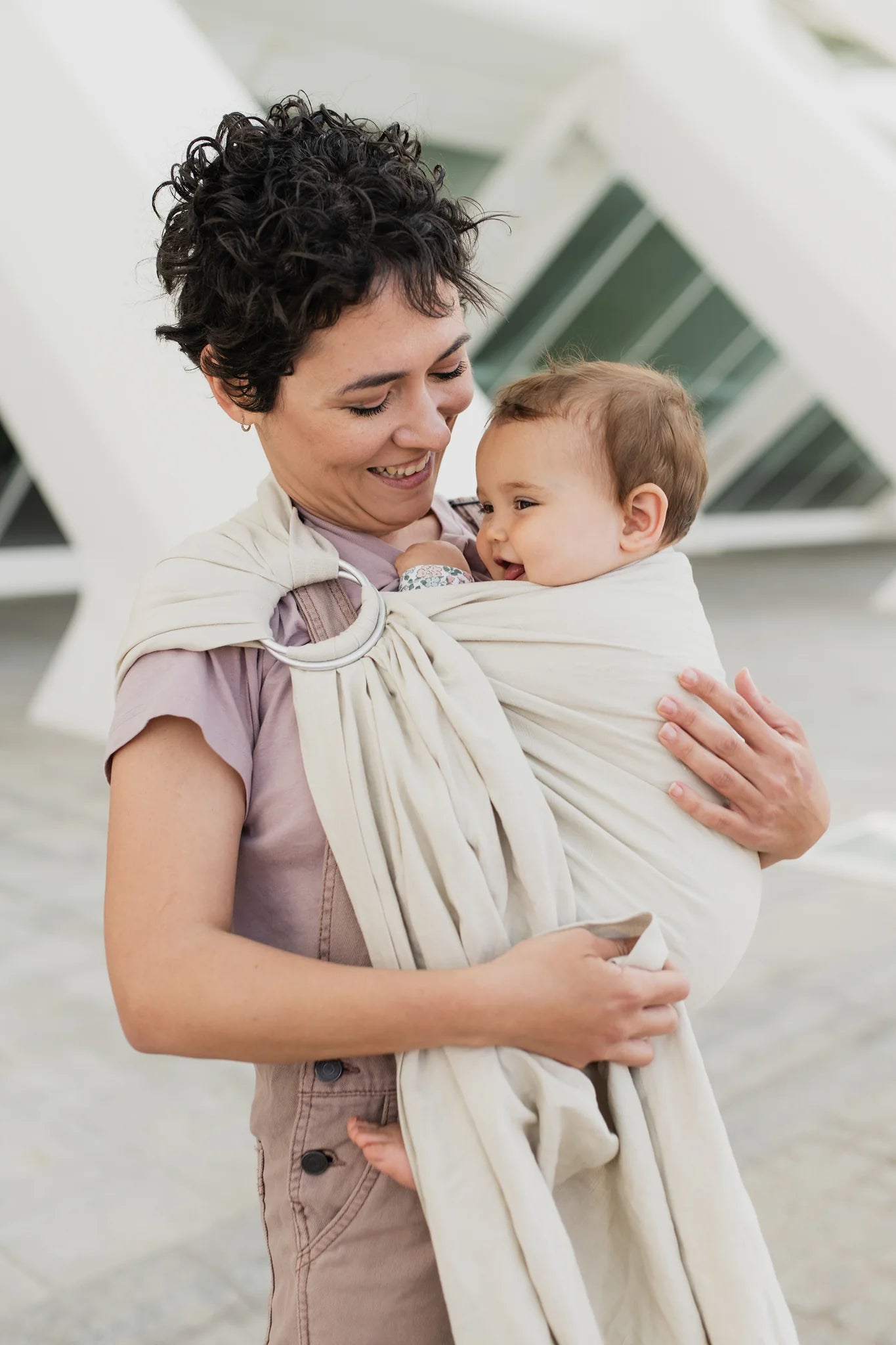 Bandolera Portabebé Boba Ring Sling Pampas Beige_1