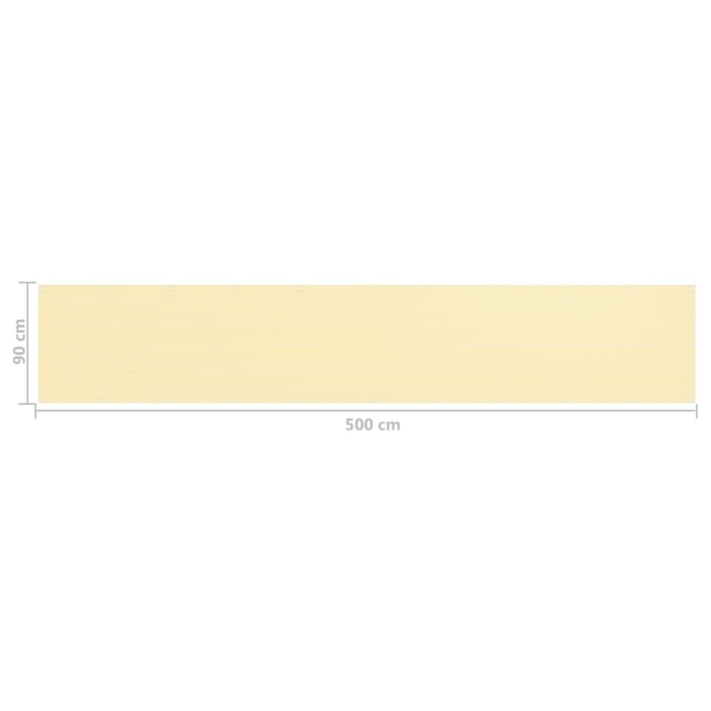 Vidaxl Toldo Para Balcón Hdpe Beige 90x500 Cm_4