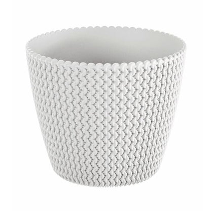 Maceta Redonda 11,5l Prosperplast Splofy De Plastico En Color Blanco, Ø29,5 X 24,9 Cm