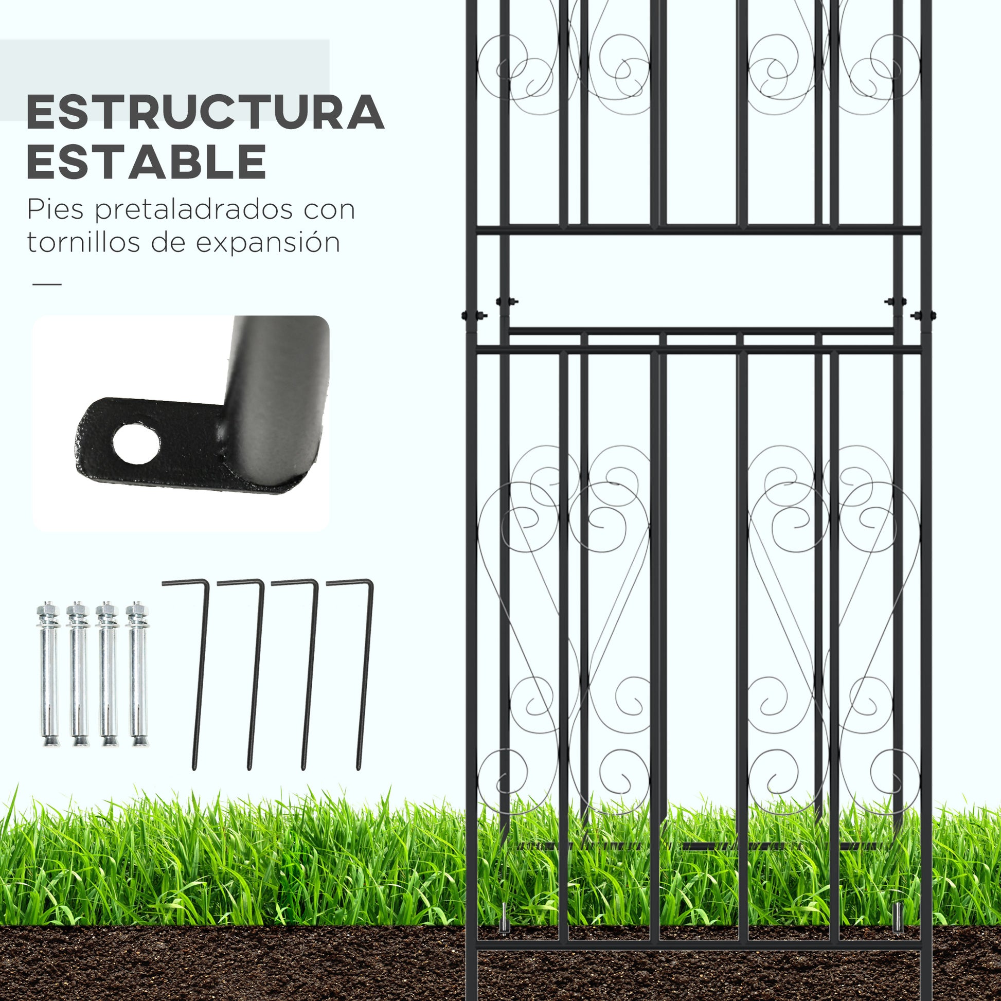 Outsunny Arco De Jardín De Metal Enrejado Para Plantas Trepaderas 140x60x265 Cm_5