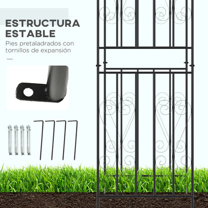 Outsunny Arco De Jardín De Metal Enrejado Para Plantas Trepaderas 140x60x265 Cm_5