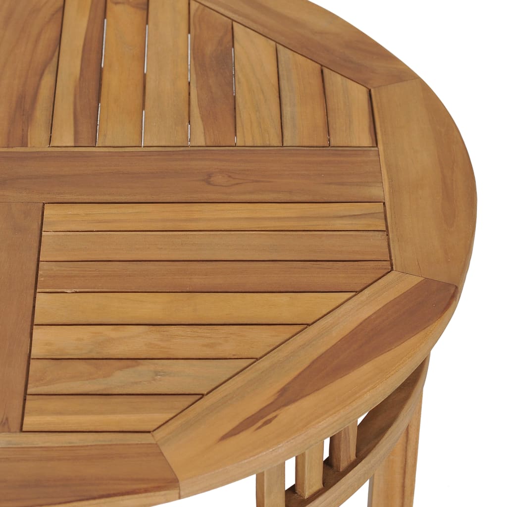 Mesa De Comedor De Madera Maciza De Teca Ø 80 Cm_2
