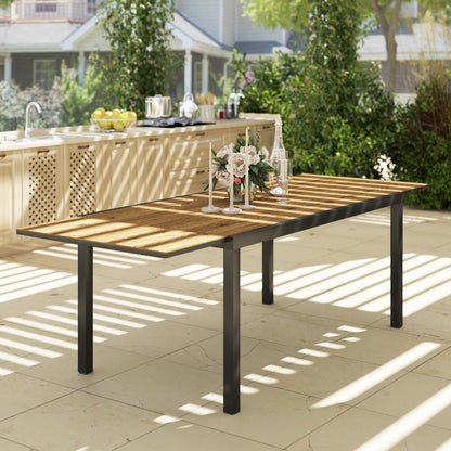 Outsunny Mesa De Jardín Extensible 160-240 Cm Con Borde De Aluminio Marrón_4