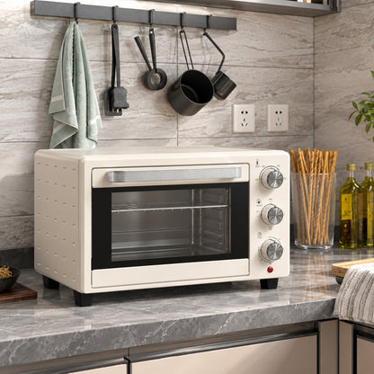 Homcom Horno Eléctrico De Sobremesa De 21l 1400w Con Temporizador Crema_1